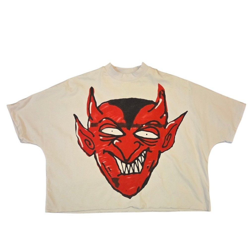Billionaire Studios Bills Demon White Tee Boxy Oversized Heavy Cotton Small